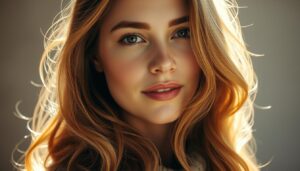 Beżowy brąz włosy