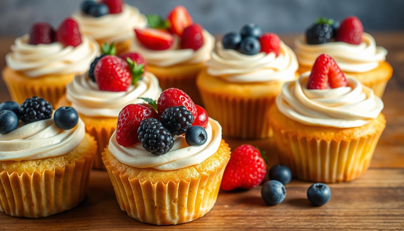 Babeczki z budyniem i owocami