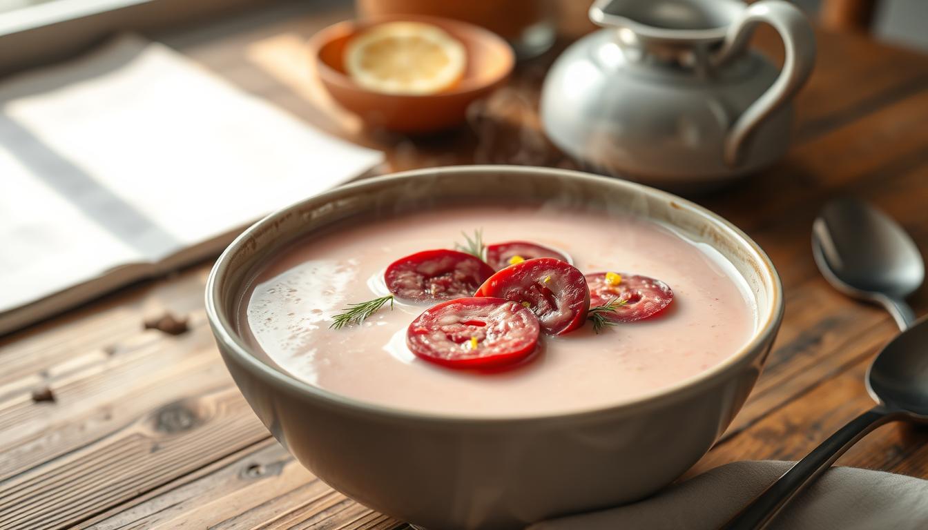 Barszcz biały z kiełbasą