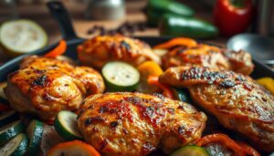 Kurczak z cukinią i papryką