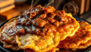 Placki po węgiersku z gulaszem