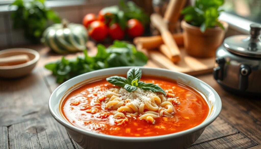 zupa pomidorowa z ryżem i makaronem